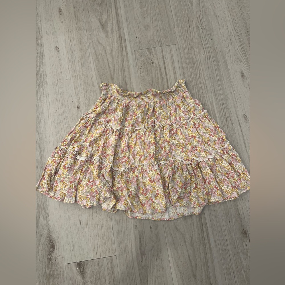 Cynthia rowley elastic waist floral mini skirt